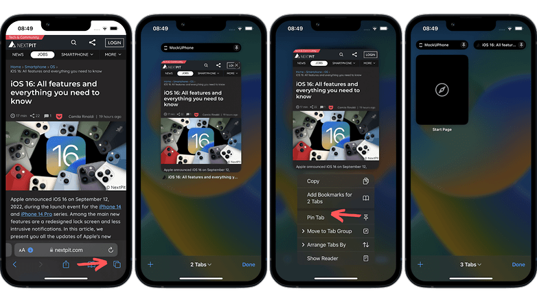 IOS 16 Tipps Pin Tab Safari