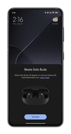 Google Fast Pair window screenshot to pair the Beats Solo Buds to an Android smartphone.