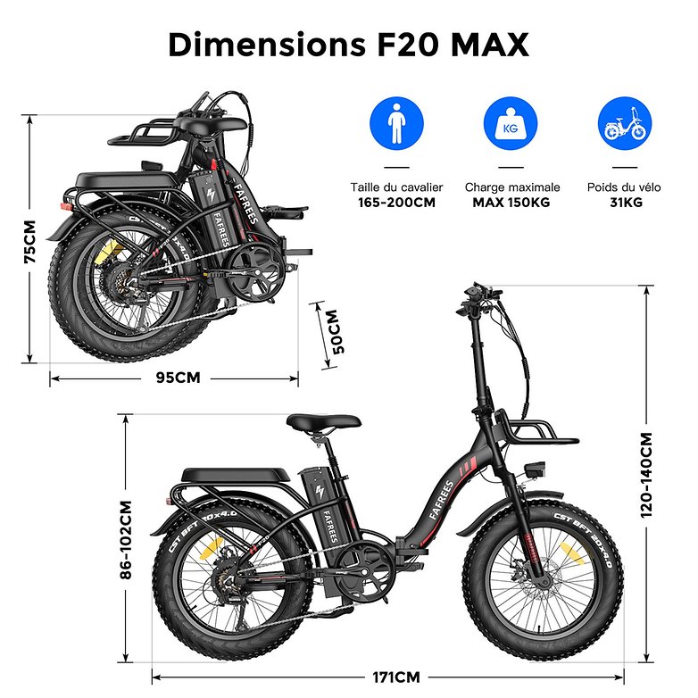 Le vélo électrique Farfrees F20 Max