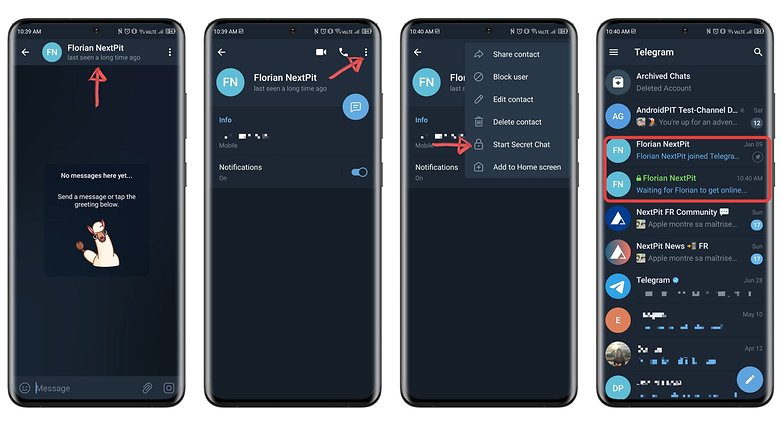 how to start secret chat telegram