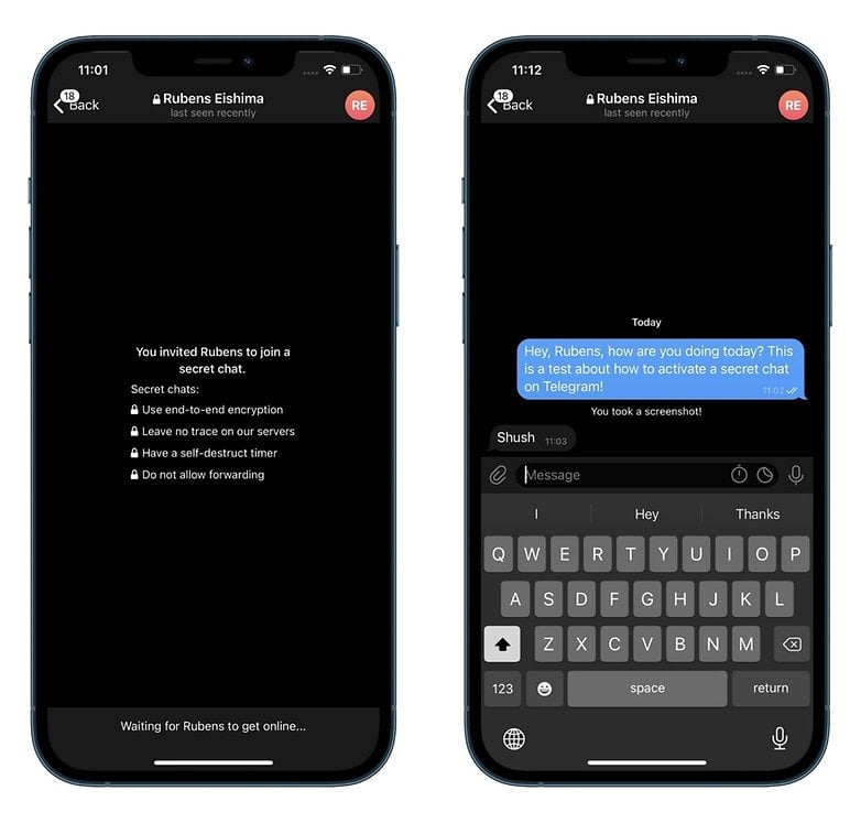 how to start secret chat telegram ios screenshot