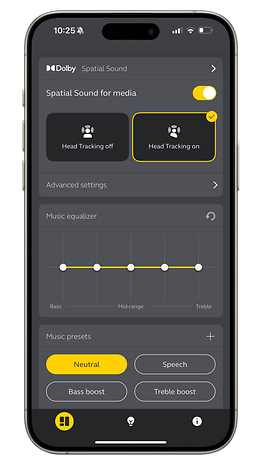 Jabra Sound+ spatial audio settings