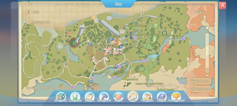 my time at portia map