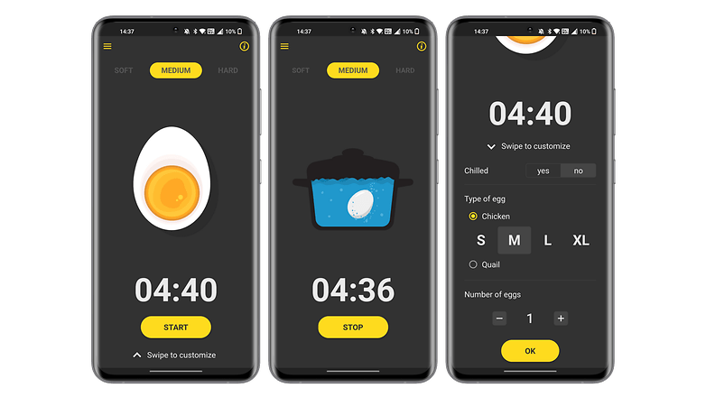 EggTimer application screenshots