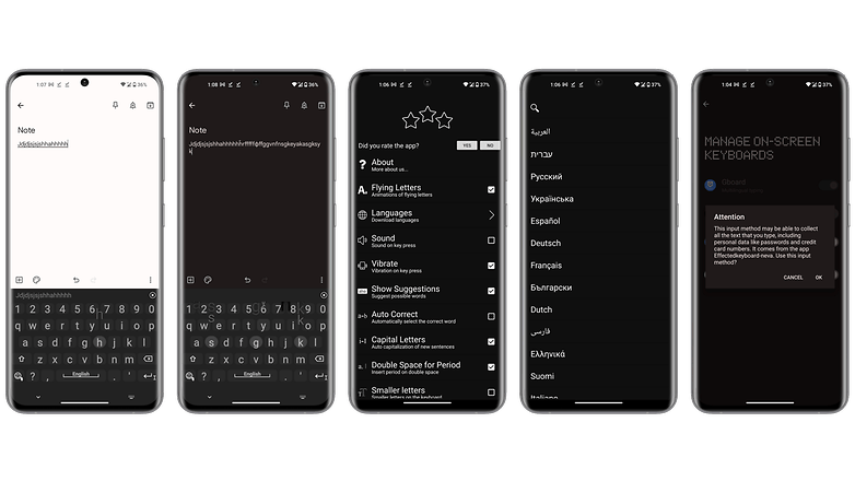 Screenshots der App FKeyboard