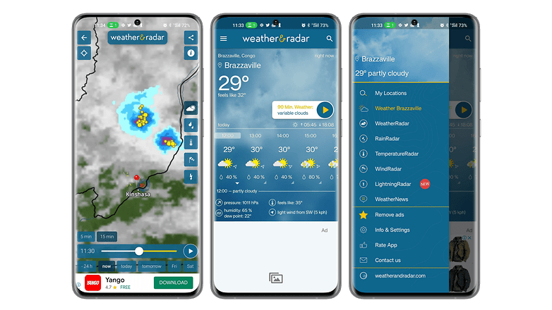 Meilleures applications Android captures d'écran Weather & Radar