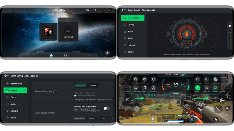 Black Shark 5 Pro menu shark space et gamer studio