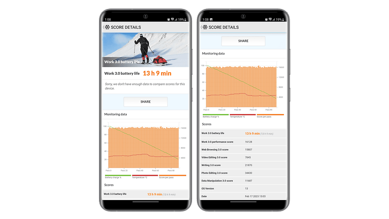 Galaxy S23 Screenshot Akku-Benchmark