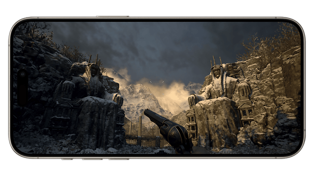 Screenshot aus dem Spiel Resident Evil Village, aufgenommen auf dem Apple iPhone 15 Pro Max