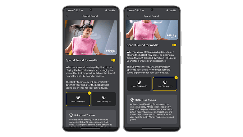 Screenshots der Jabra-Sound+-App