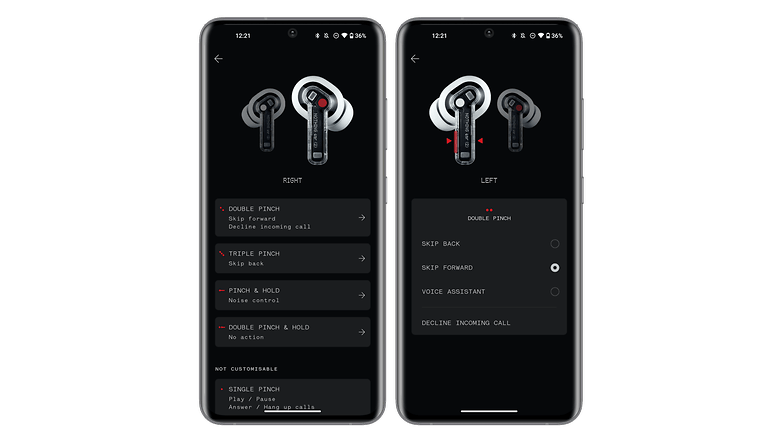 Haptic controls of Nothing Ear (2) can be easily reassigned.