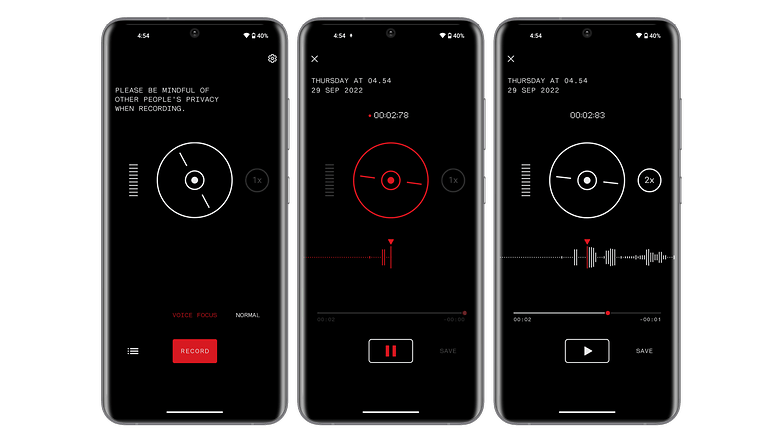 Test du Nothing Phone 1 captures ecran enregistreur vocal