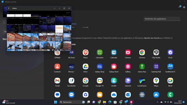 Auf dem Laptop aufgenommener Screenshot zeigt "Link to Windows"