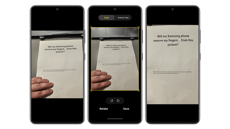 Test mit Screenshots: Samsung-Feature löscht Finger von gescannten Dokumenten