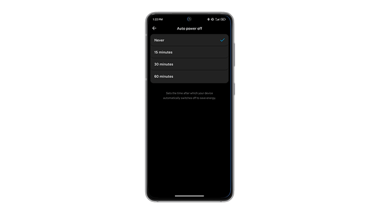 Screenshots der Sennheiser Smart Control App, die die automatische Schlaffunktion zeigen