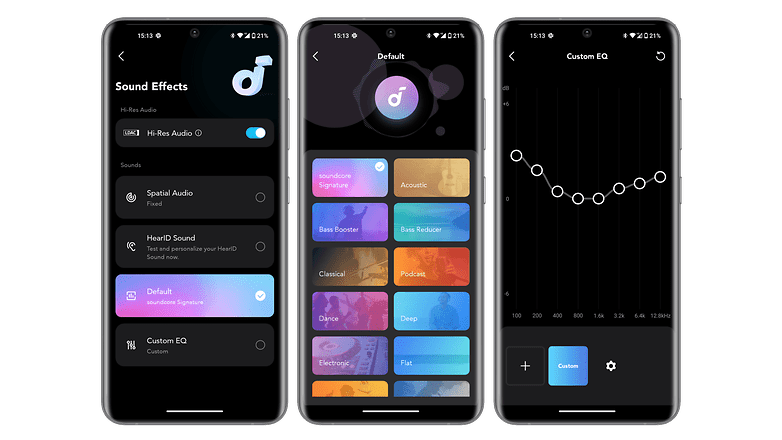 Screenshots der Soundcore-App