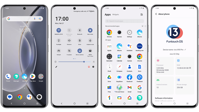 The Android 13-based Funtouch OS interface of the Vivo X90 Pro