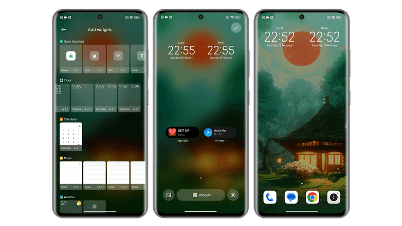 Screenshots Xiaomi 13 Pro dual clock widget on home screen