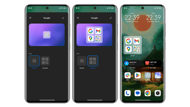 Xiaomi 13 Pro screenshots enlarged application folders on the home screen