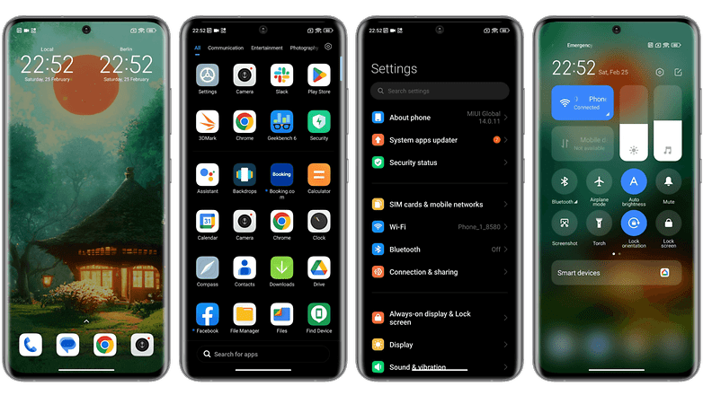 Screenshots Xiaomi 13 Pro interface design MIUI 14 with home screen