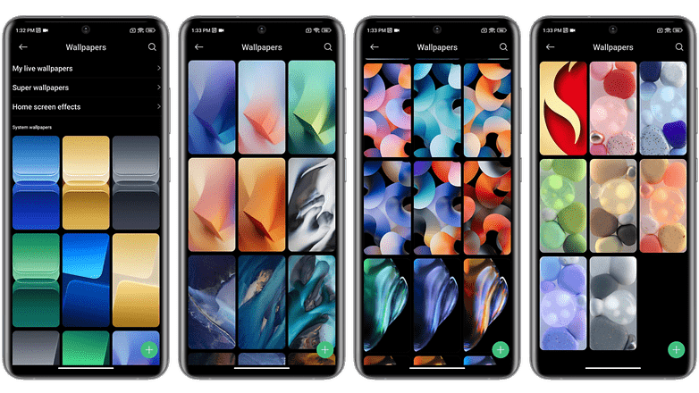 Screenshots der neuen Wallpapers in MIUI 14