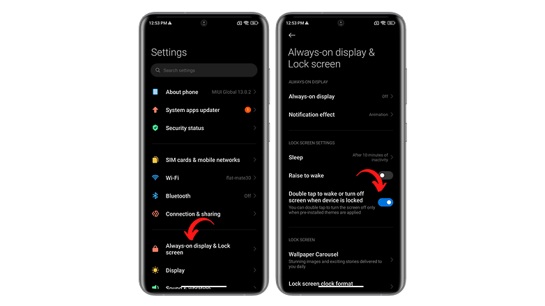 Xiaomi screenshots – this is how you activate the gesture to turn off the display.