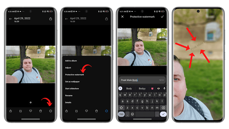 Captures d ecran Xiaomi MIUI 13 fonctionnalite Filigrane de protection pour les photos
