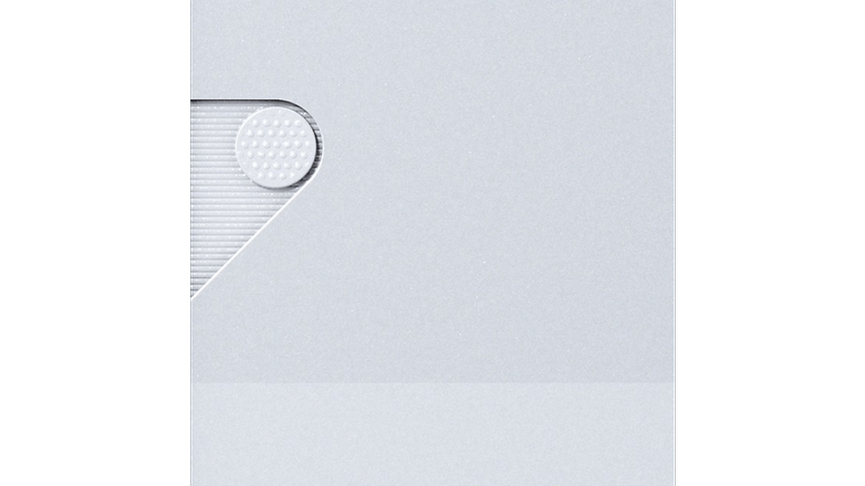 Un design minimaliste avec un fond gris clair avec une forme géométrique et un élément circulaire texturé.