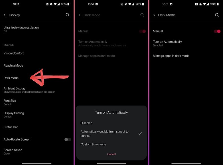 petua oneplus oxygenos helah mod gelap