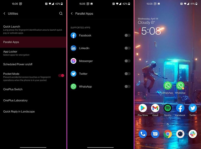 oneplus oxygenos tipy triky paralelních aplikací