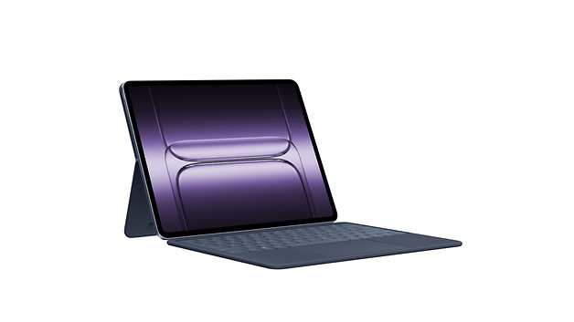 OnePlus Pad 3 Tablet mit einer Tastatur, die ein elegantes Design zeigt.