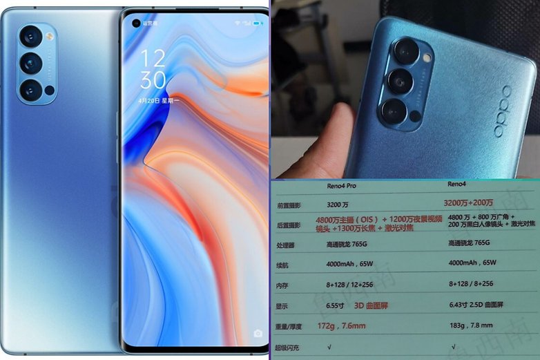 oppo reno 4 reno 4 pro leaks