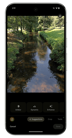 Screenshot der Magic-Editor-Funktion des Google Pixel 9 Pro XL