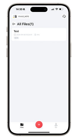 Capture d'écran de l'application PLAUD du PLAUD NotePin.