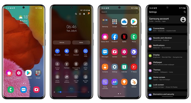 samsung galaxy a51 interface oneui 3.1