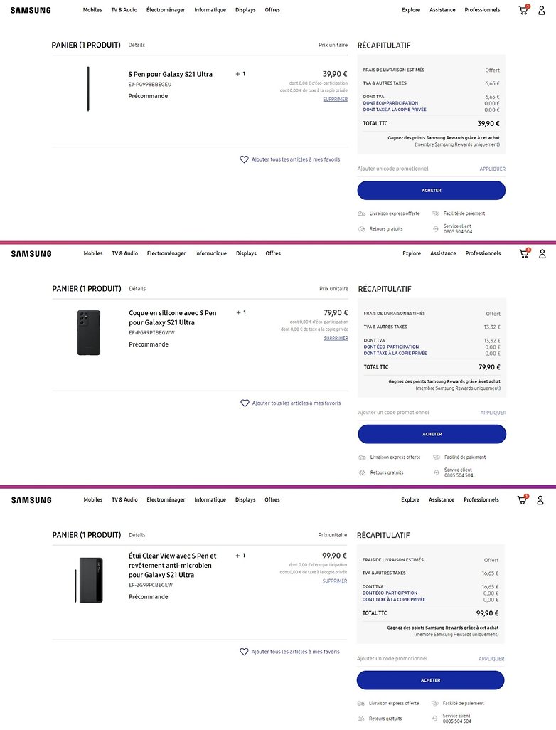 samsung galaxy s21 s pen prices