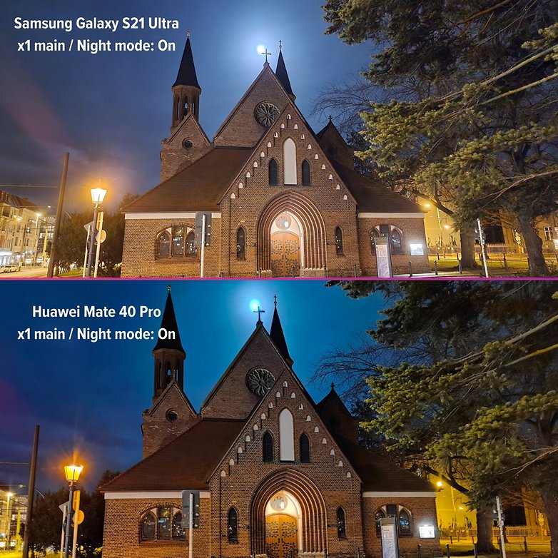 samsung galaxy s21 ultra review photo night vs huawei mate 40 pro