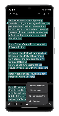 Samsung Notes app - Samsung Galaxy S24 Ultra