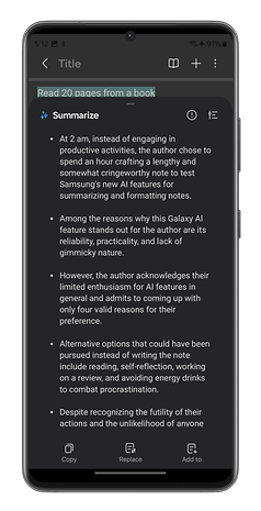 Screenshots der Samsung-Notizen-App auf dem Galaxy S24 Ultra