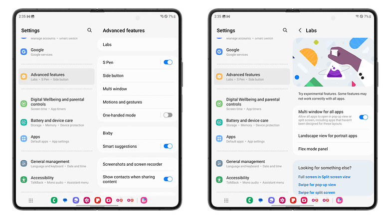 Samsung Galaxy Z Fold 5 Multi windows