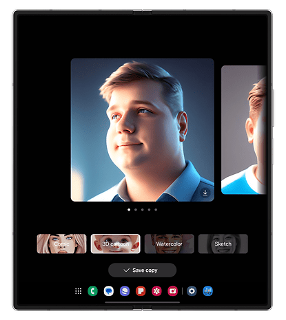 Capturas de tela da interface One UI 6.1.1 no Samsung Galaxy Z Fold 6