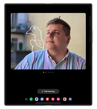 Sketch to image feature screenshot sporting a bird on the Samsung Galaxy Z Fold 6.