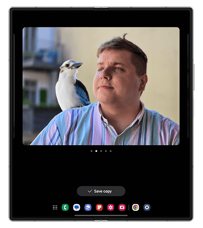 Sketch to image feature screenshot sporting a bird on the Samsung Galaxy Z Fold 6.