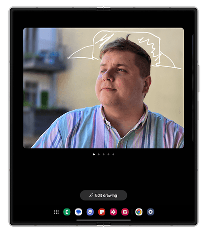 Sketch to image feature screenshot sporting a hat on the Samsung Galaxy Z Fold 6.