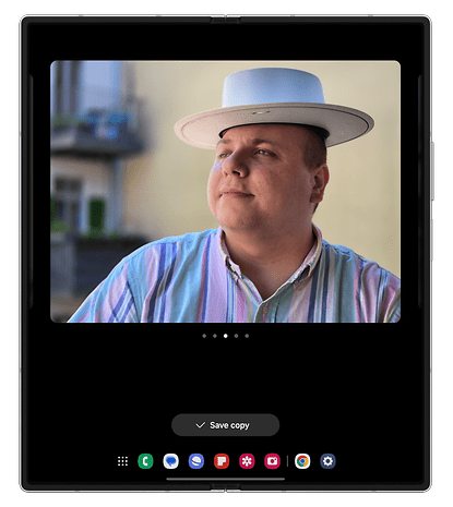 Sketch to image feature screenshot sporting a hat on the Samsung Galaxy Z Fold 6.