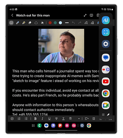 Capturas de tela da interface One UI 6.1.1 no Samsung Galaxy Z Fold 6