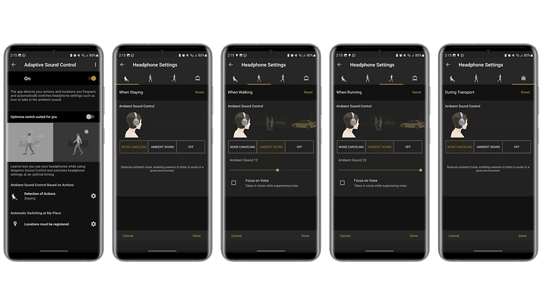 Sony WH1000-XM5 Screenshots von der App