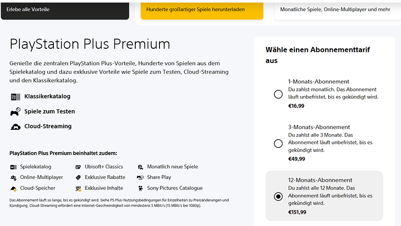PlayStation Plus Premium-Abonnementoptionen mit Details zu Vorteilen und Preisen. PlayStation Plus Premium-Abonnementoptionen mit Details zu Vorteilen und Preisen.