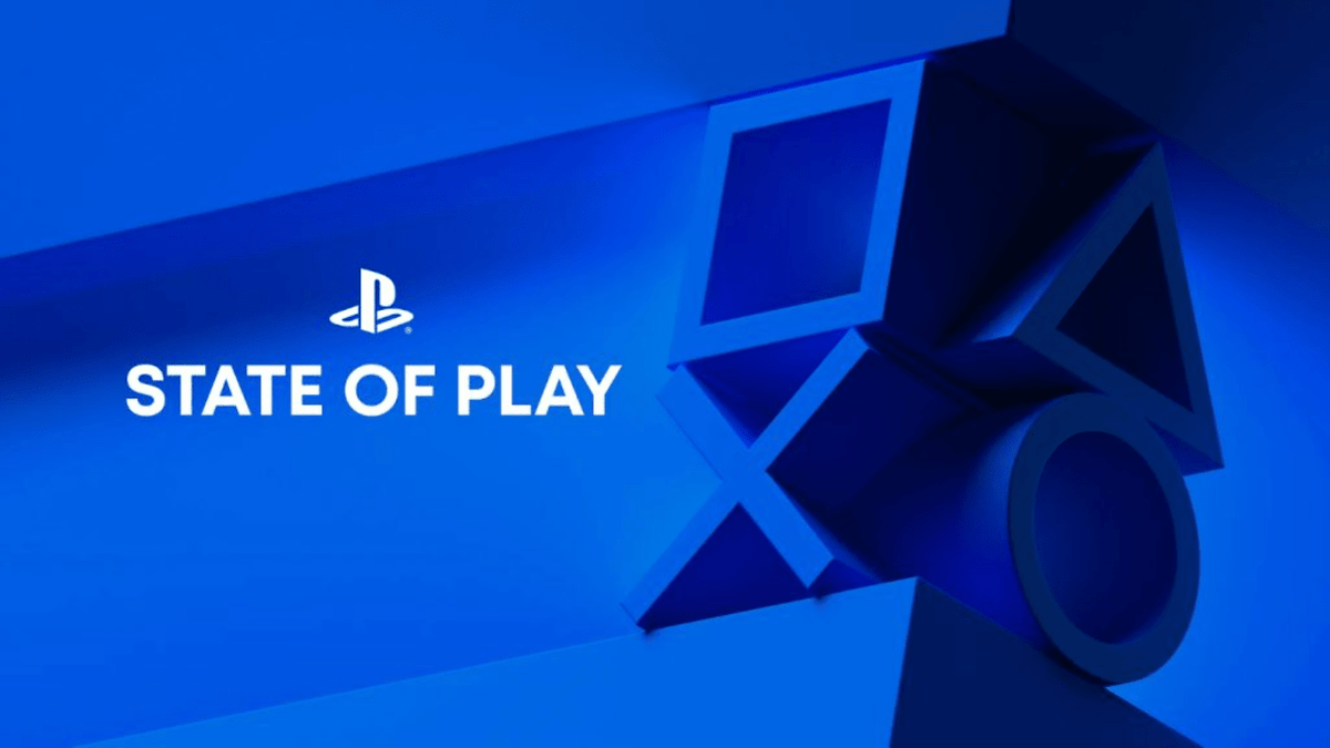 Logo PlayStation avec le texte 'STATE OF PLAY' sur un fond bleu.