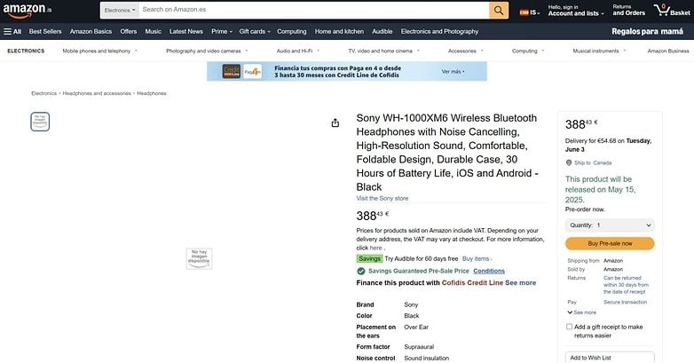 Sony WH-1000XM6 Wireless Bluetooth Headphones with noise cancelling, foldable design, and 30 hours of battery life. Sony WH-1000XM6 Wireless Bluetooth Headphones with noise cancelling, foldable design, and 30 hours of battery life.